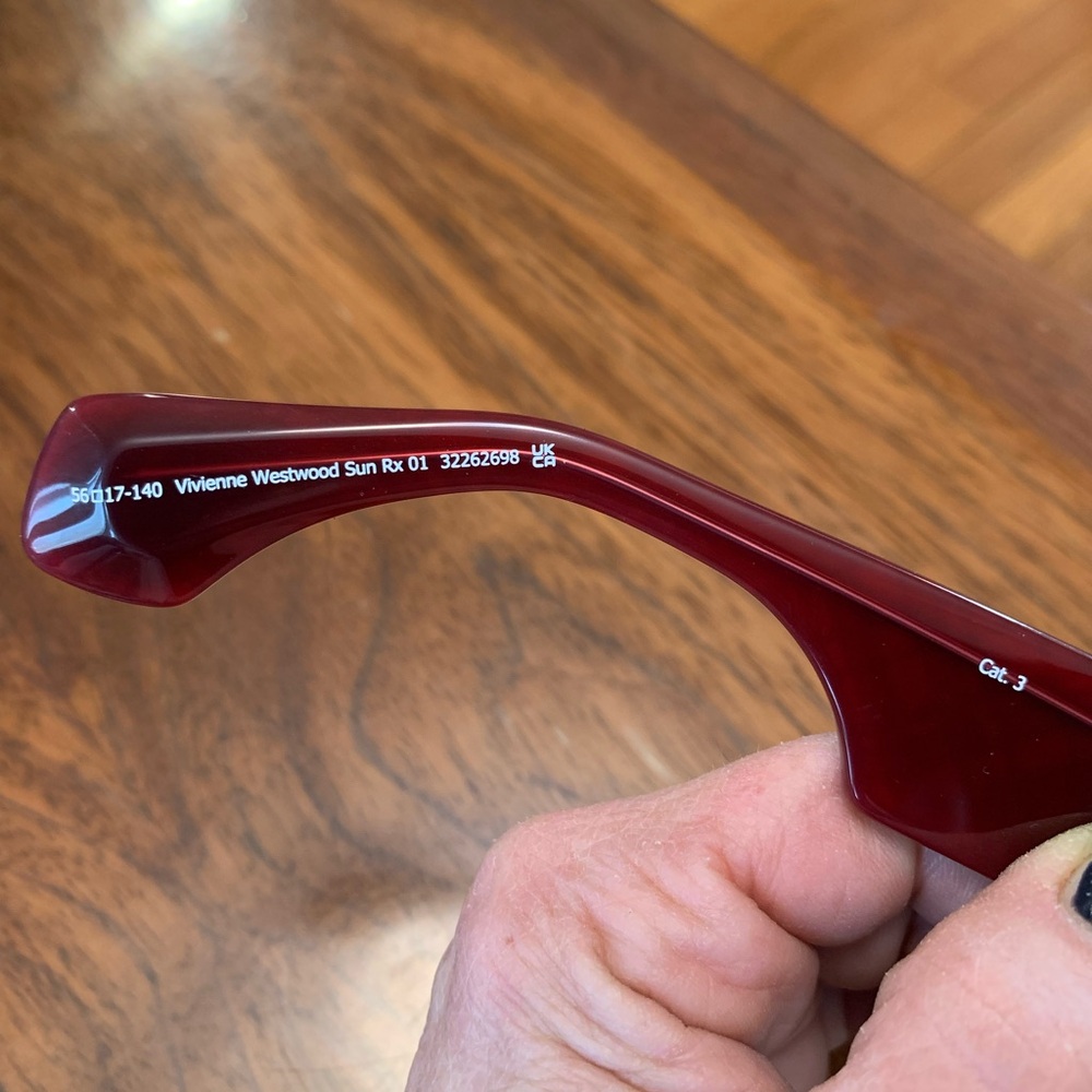 Vivienne Westwood Tartan Sunglasses in Red and Black - Picture 8 of 8